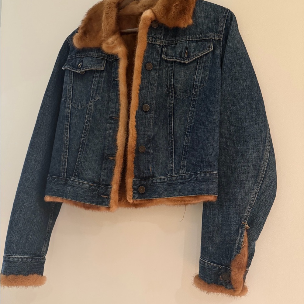 Denim Jacket with Mink Fur lining